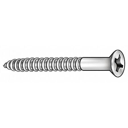 SEJAHTERA Flat,Wood Screw#12x2 1//2 L,PK100 U25120.021.0250